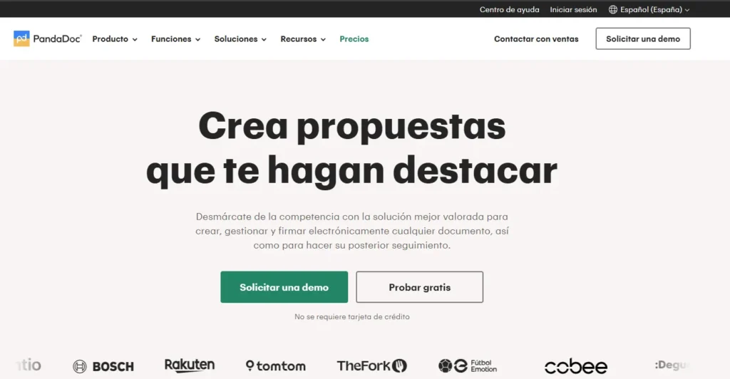 PandaDoc mejor valorada para crear, gestionar y firmar electrónicamente cualquier documento