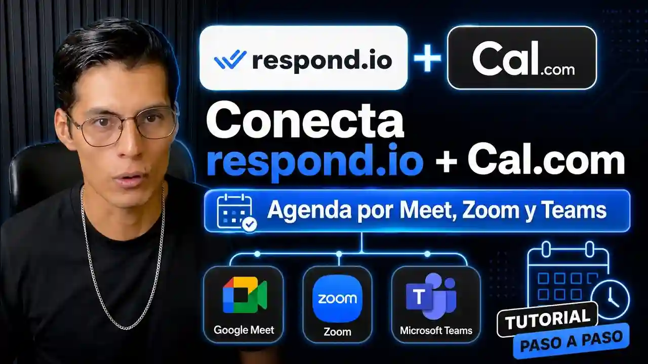 Curso Respond.io lección 7: agendar citas por WhatsApp con Cal.com